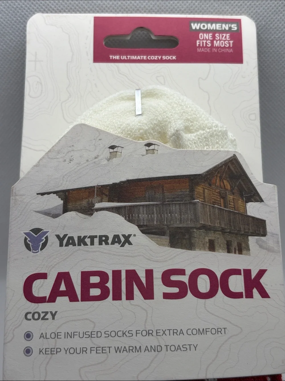 NWT Yaktrax Women's Cabin Socks Red Cream Fair Isle Christmas Holidays Gift